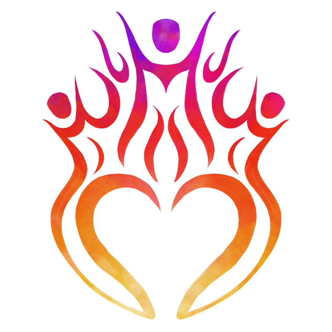Hearts on fire Logo with orange and purple flames